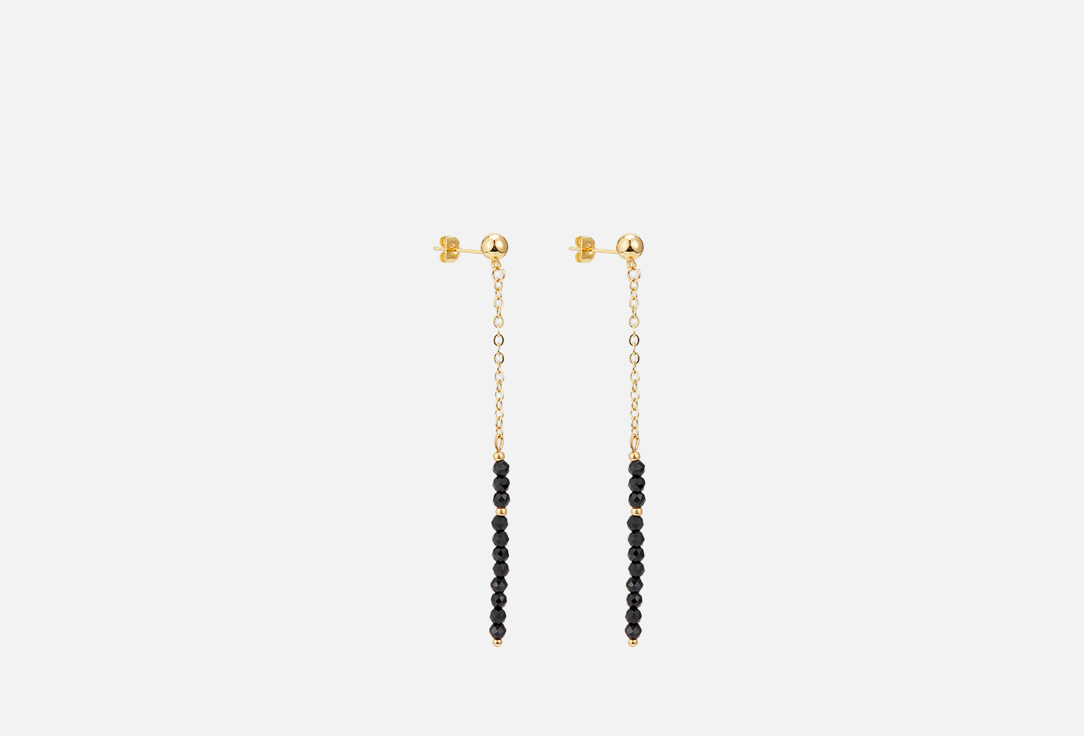 Серьги KATRINMIR ACCESSORIES Earrings with black spinel 2 шт длинные серьги с натуральными камнями черной шпинелью