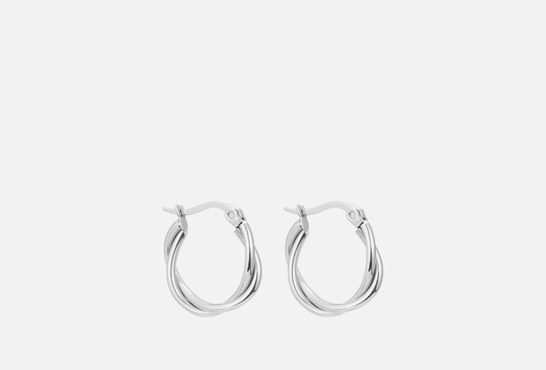 Silver hoop earrings 2 шт