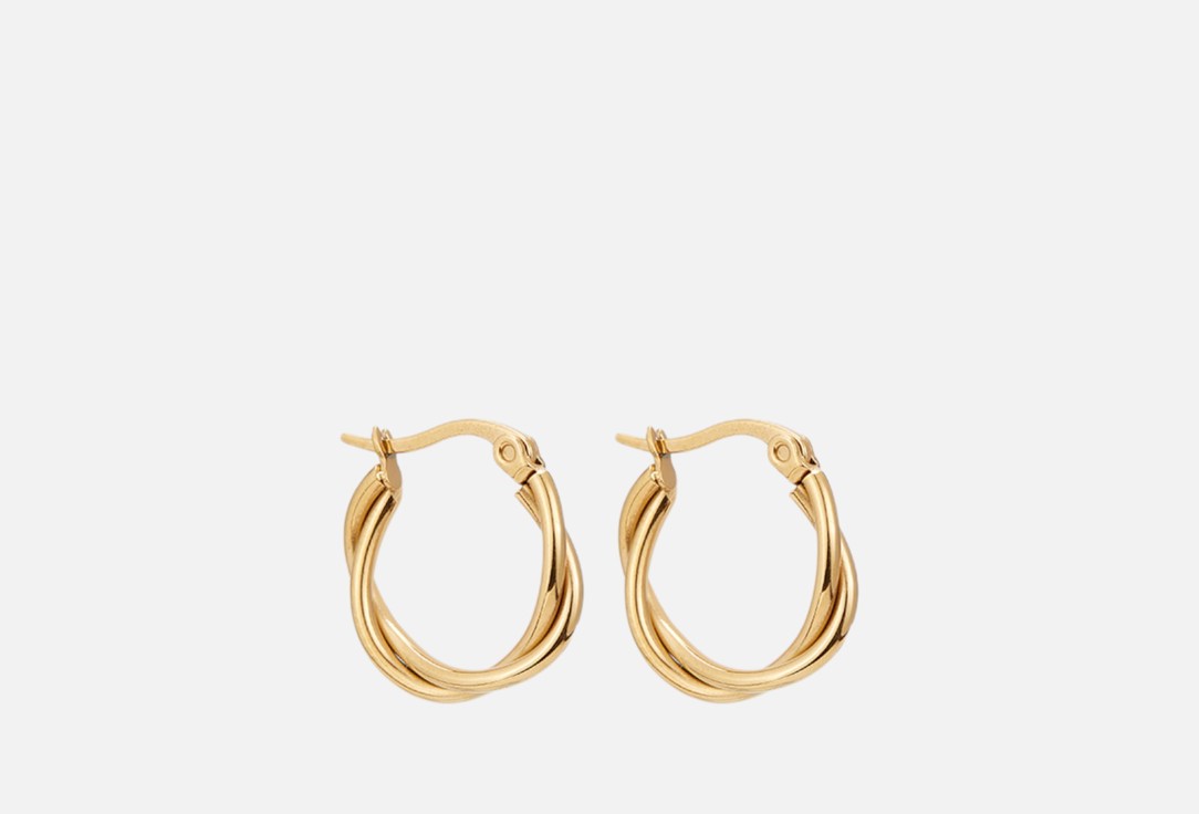 Golden hoop earrings 2 шт