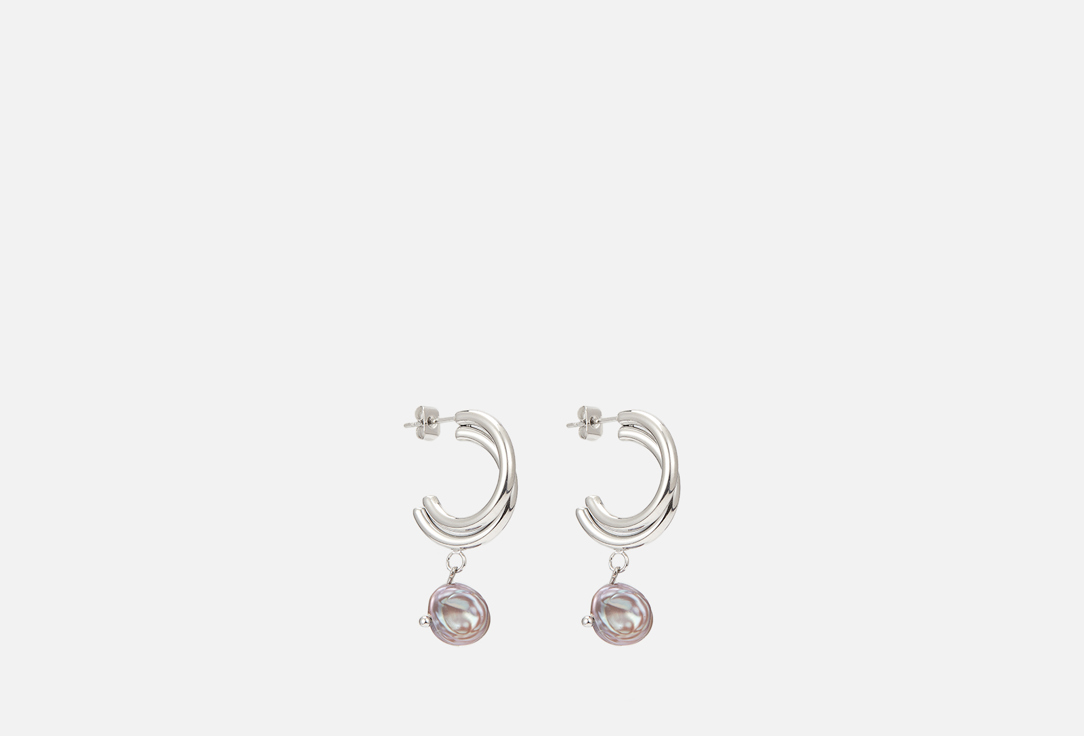 Серьги-полукольца KATRINMIR ACCESSORIES Half-hoop earrings with pearl 2 шт серьги lisa smith half round earrings 1 мл