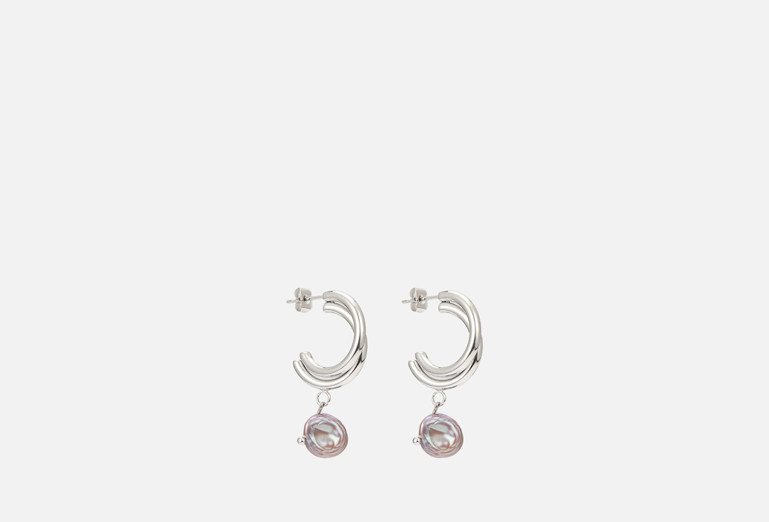 цена Серьги-полукольца KATRINMIR ACCESSORIES Half-hoop earrings with pearl 2 шт