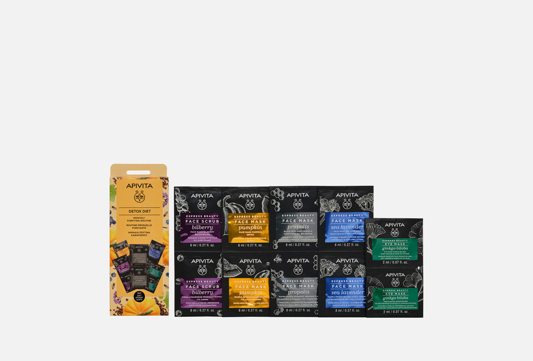 

Набор: маски и скраб APIVITA, DETOX diet 10 шт