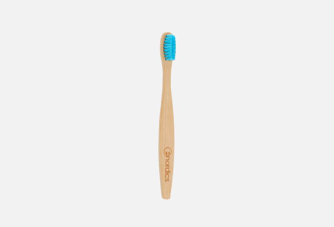 Детская зубная щетка nordics бамбуковая, blue bristles 