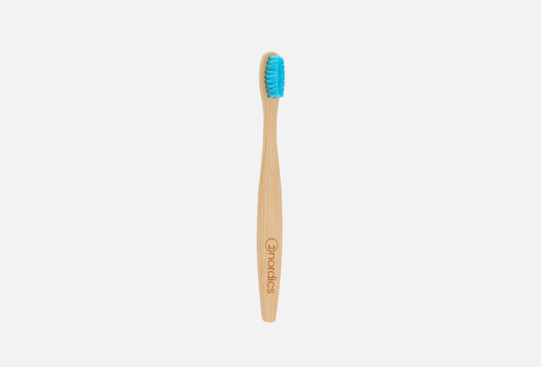 Детская зубная щетка NORDICS Бамбуковая, blue bristles 1 шт зубная щетка montcarotte kids toothbrush soft 3 blue