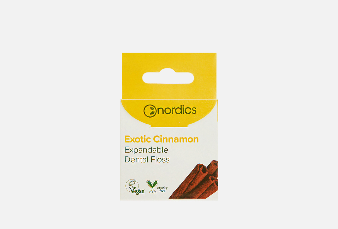 Изображение товара Зубная нить nordics exotic cinnamon 30 м для чистки межзубных промежутков и свежего дыхания