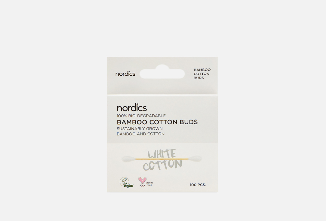Бамбуковые ватные палочки NORDICS White 100 шт