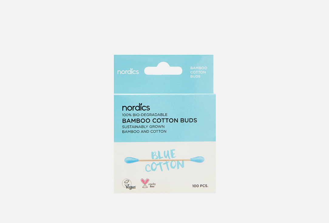 Бамбуковые ватные палочки NORDICS Blue 100 шт sea pearl cotton buds 100 pcs