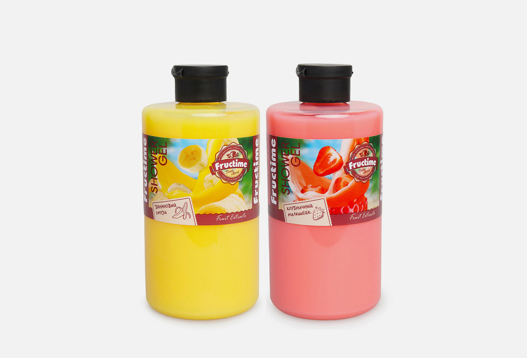 

Набор гелей для душа FRUCTIME, Banana smoothie Strawberry milkshake 2 шт