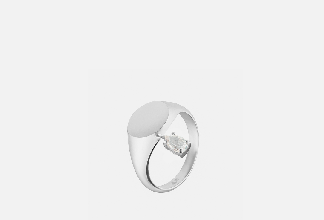 Кольцо серебряное MOONKA С белым топазом 16 мл