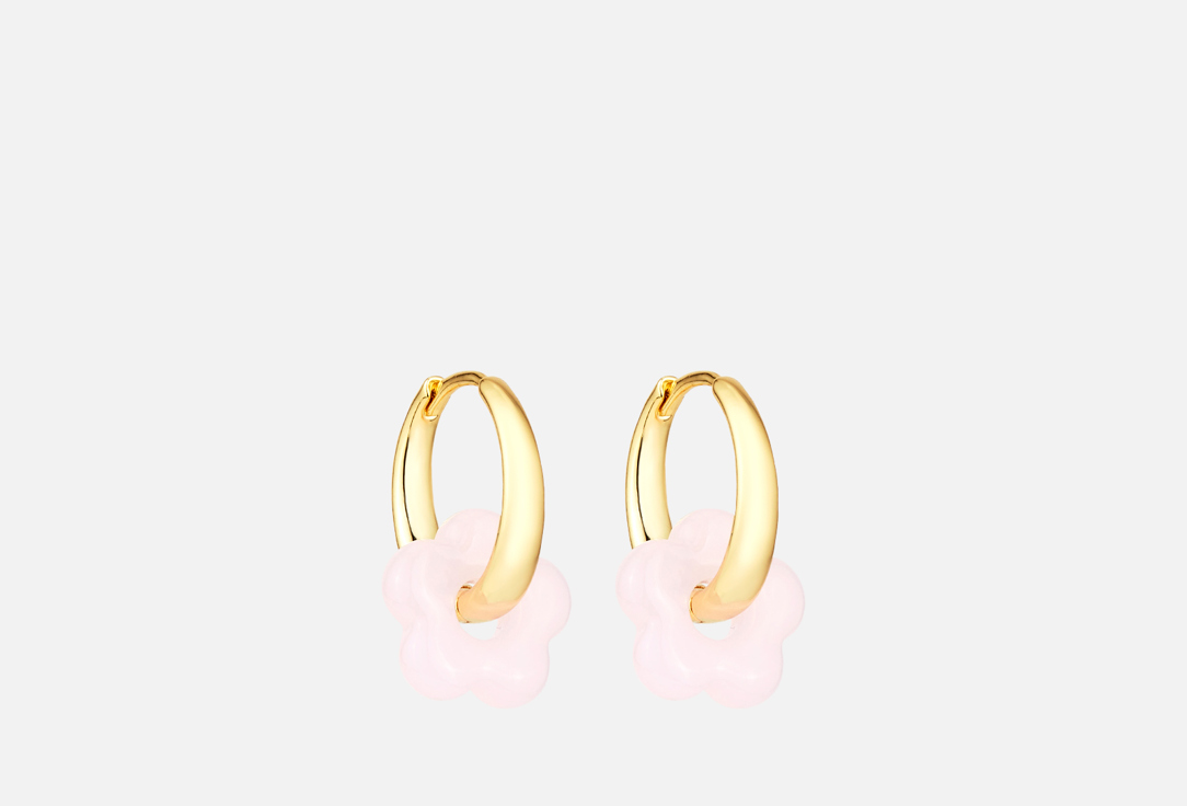 Изображение товара Золотистые серьги с розовыми цветочками Kotlo Studio Mini Bloom Freedom Gold-Pink