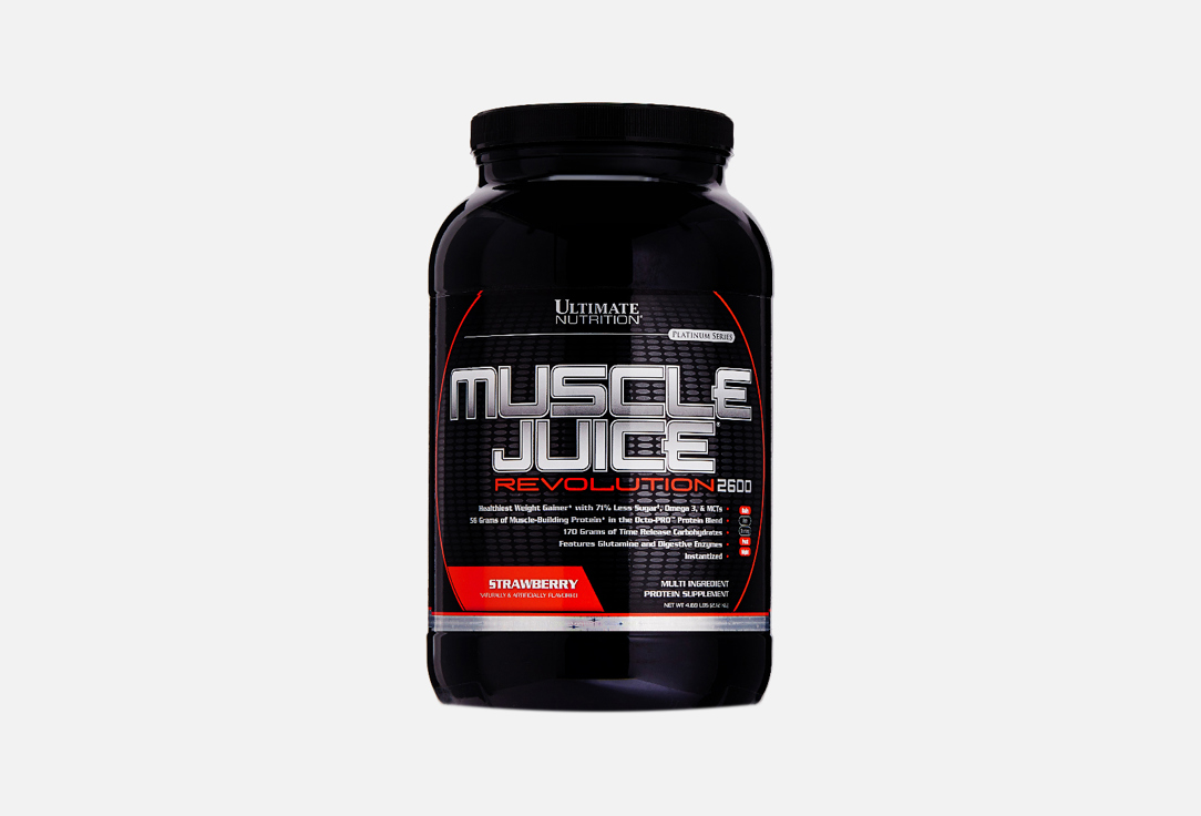 Гейнер ULTIMATE NUTRITION Muscle Juice Revolution Strawberry 2120 г гейнер qnt 3000 muscle mass 1300 г клубника