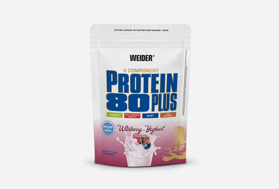 Протеин WEIDER 80 Plus Forest Berry - Yogurt 500 г кисель haas лесная ягода 75 г