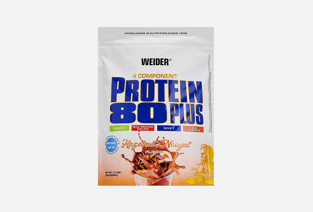 Протеин WEIDER 80 Plus Hazelnut-nougat 500 г протеин weider raspberry creme 500 гр