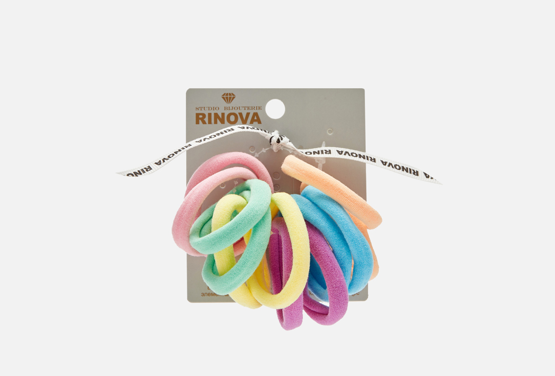 Набор эластичных резинок для волос RINOVA Разноцветные 12 шт набор резинок для волос rinova черно белые 2 шт