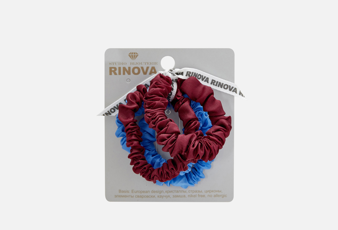 Изображение товара Набор резинок для волос RINOVA Голубые и Бордовые