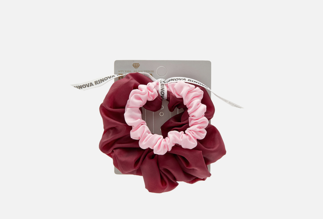 Изображение товара Набор резинок для волос RINOVA розовые и бордовые 11 и 6 см