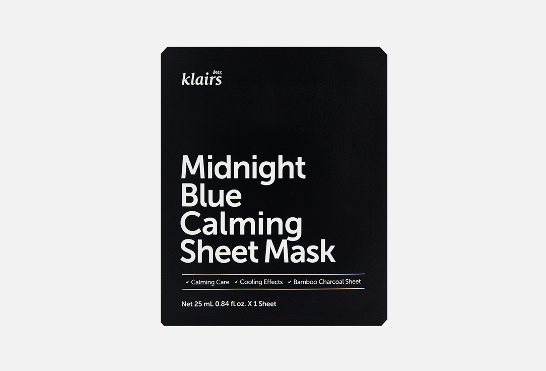 

Тканевая маска для лица DEAR, KLAIRS, Midnight Blue Calming Sheet Mask 1 шт