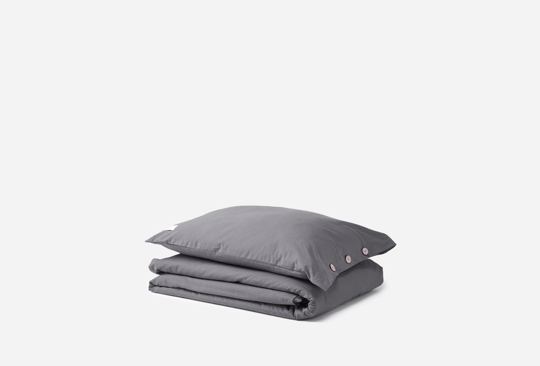Комплект постельного белья ЭТЕЛЬ Темно-серый двуспальный 1 шт цена и фото