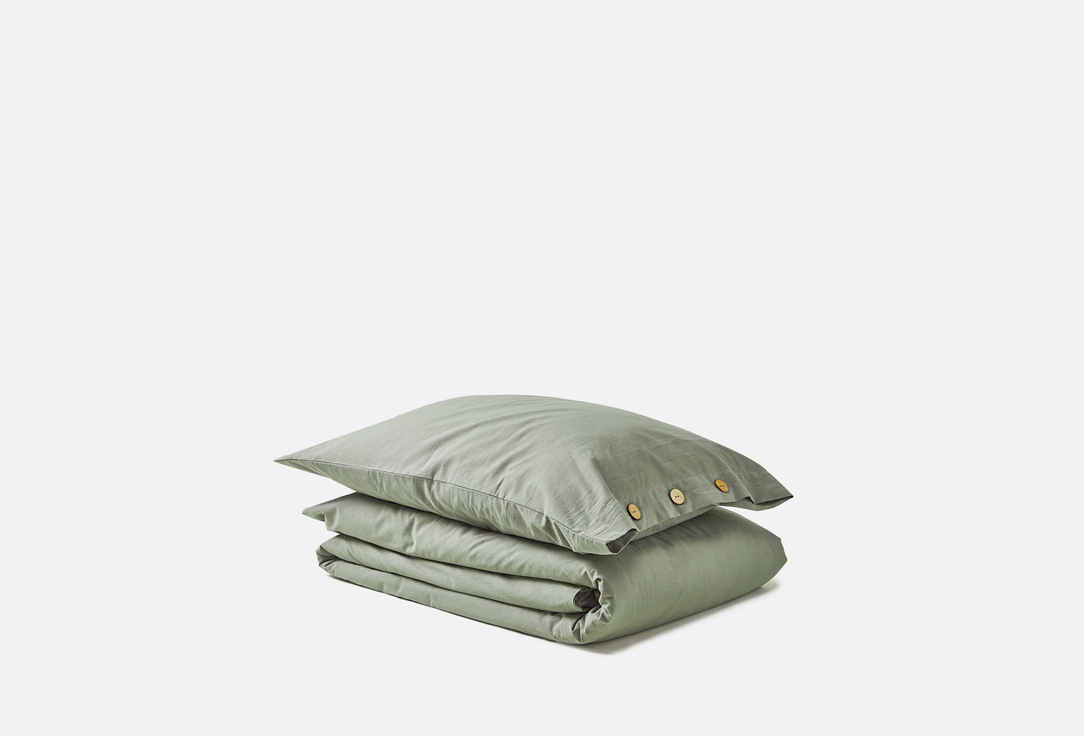 Комплект постельного белья Этель темно-зеленый двуспальный 