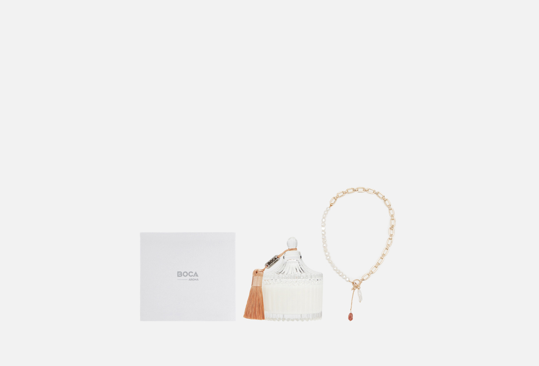 Изображение товара Подарочный набор: свеча + чокер BOCA AROMA White wood