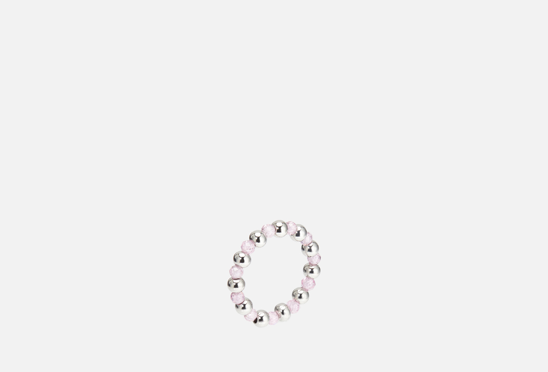 Кольцо нежно-розовое MARENGO Из фианитов и стали 1 шт кольцо капля розовое золочение цвет белый 18 размер