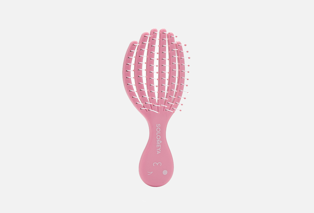 Расческа для сухих и влажных волос мини SOLOMEYA Pink octopus 1 шт трубка marlin dry lux прямая гофра pink trans