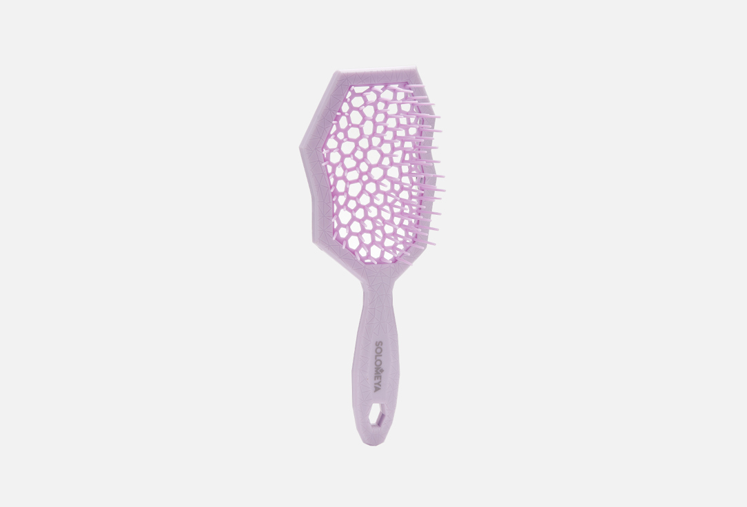 Массажная расческа для сухих и влажных волос с широкими зубьями SOLOMEYA Lilac 1 шт цена и фото