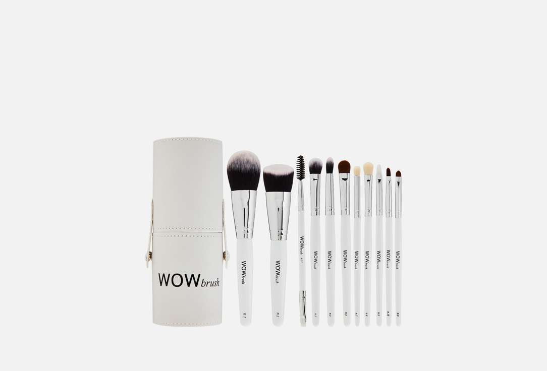 Изображение товара Набор кистей для макияжа WOW brush 11 штук в тубусе для лица и губ