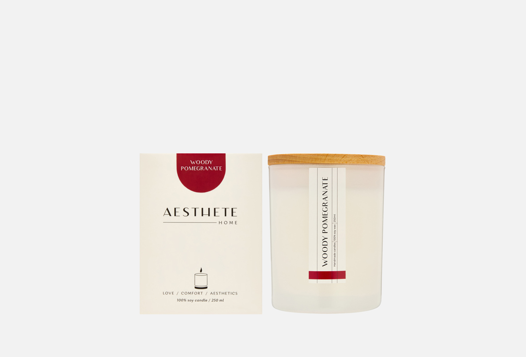 

Свеча ароматическая AESTHETE HOME, Белый, Woody pomegranate 250 мл