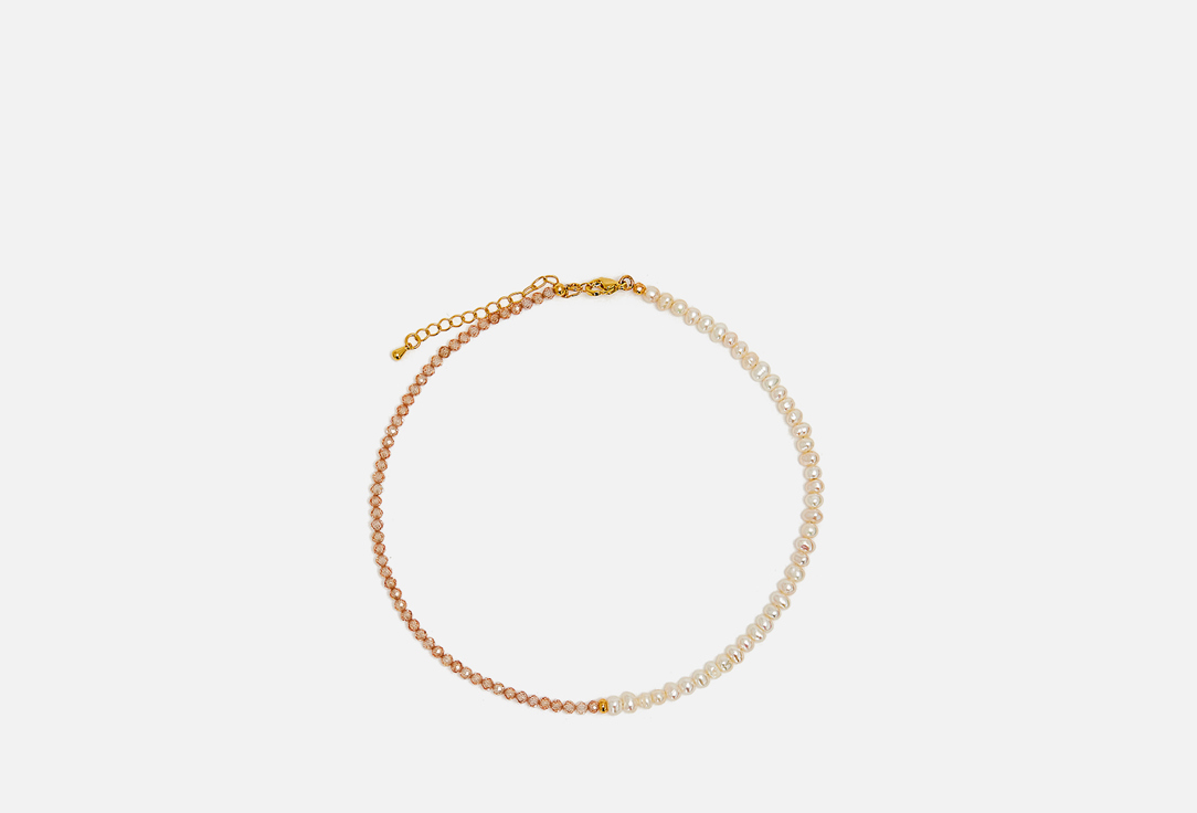 Чокер-колье VIAMORE Half Pearl & Zircon champagne necklace 