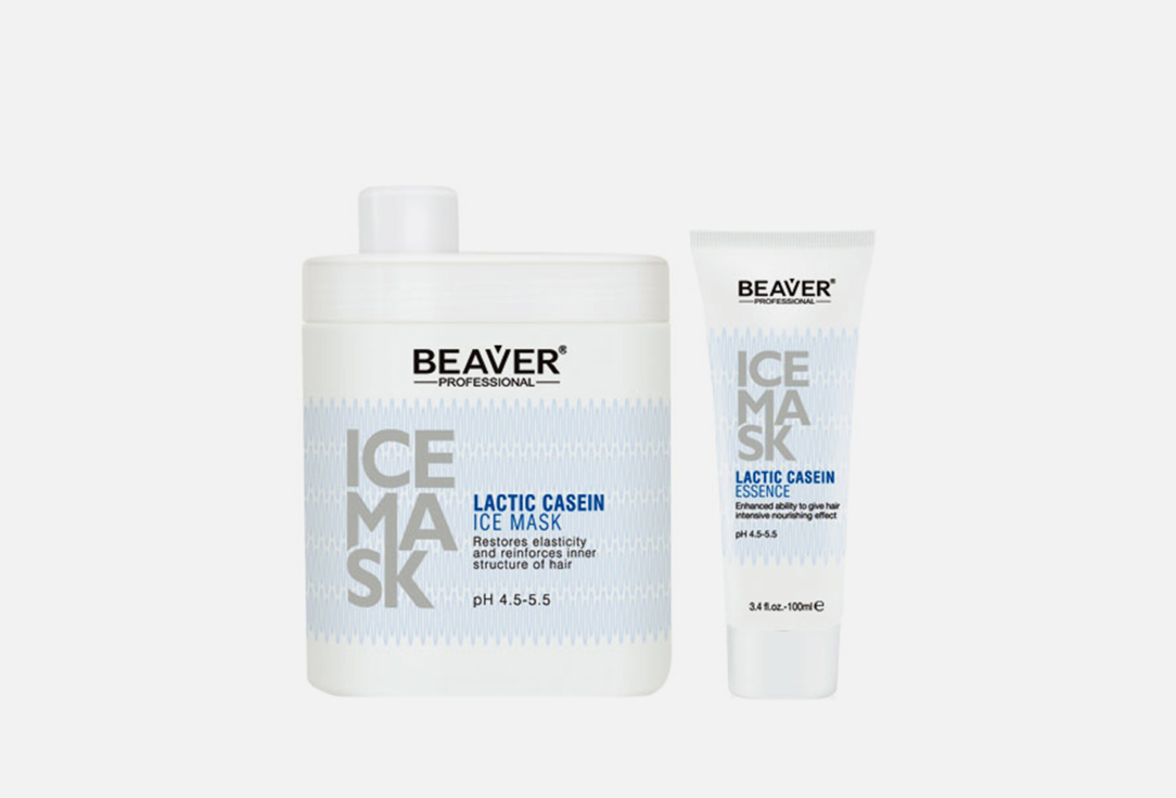 Набор: Охлаждающая маска+эссенция для волос Beaver ICE MASK LACTIC CESEIN 