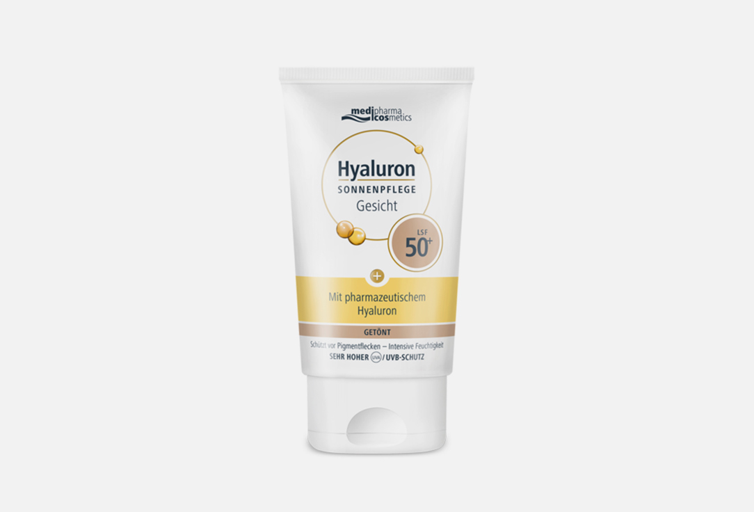 солнцезащитный крем для лица SPF 50 MEDIPHARMA COSMETICS Hyaluron sunscreen for face 50 мл уход за лицом medipharma cosmetics сыворотка для лица восстановление hyaluron