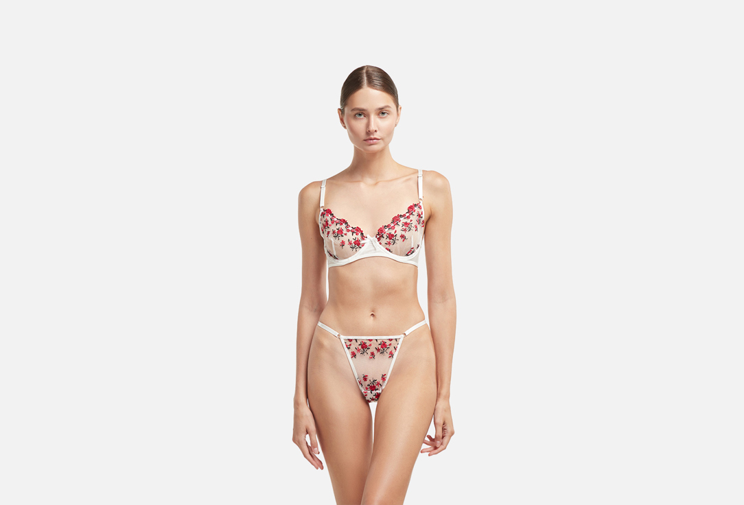 Комплект нижнего белья AMAZONKA UNDERWEAR Debra Бело-красный L мл