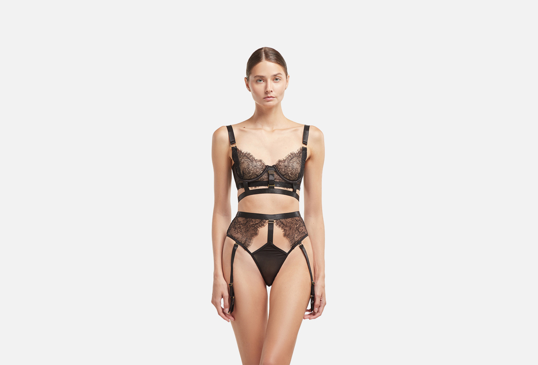 Комплект нижнего белья AMAZONKA UNDERWEAR Lesleo черный L мл