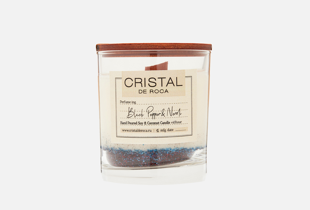 

Ароматическая свеча CRISTAL DE ROCA, Белый, Black pepper&neroli 110 г