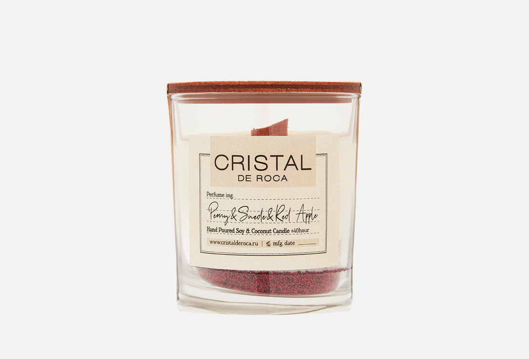 Ароматическая свеча CRISTAL DE ROCA Peony & Suede & Red Apple 