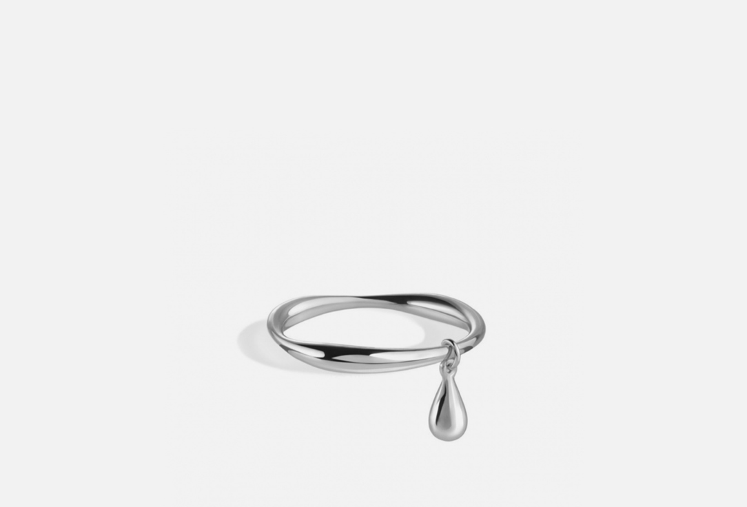 Кольцо серебряное DAFNA С каплей родий 17,5 мл кольцо с корундом капля в цирконах