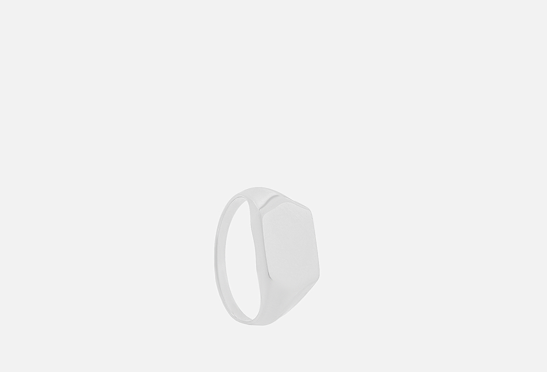 Кольцо-Печатка серебряное Dafna большая родий 