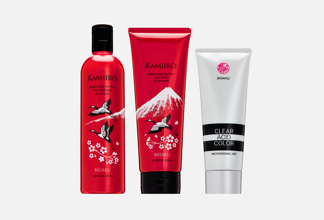Набор для ухода за волосами BIGAKU Kamiiro Rapid Help For Hair 3 шт чайный набор white flower 330мл