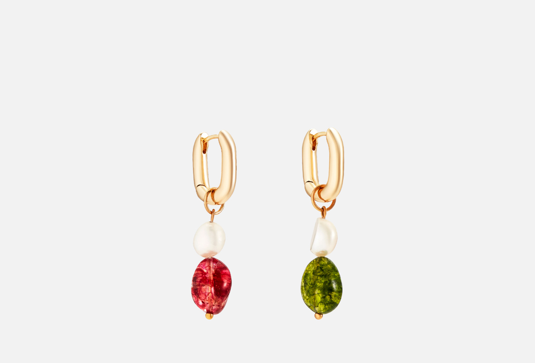 Изображение товара Серьги-трансформеры Gomzhina Jewelry с натуральным жемчугом и халцедоном