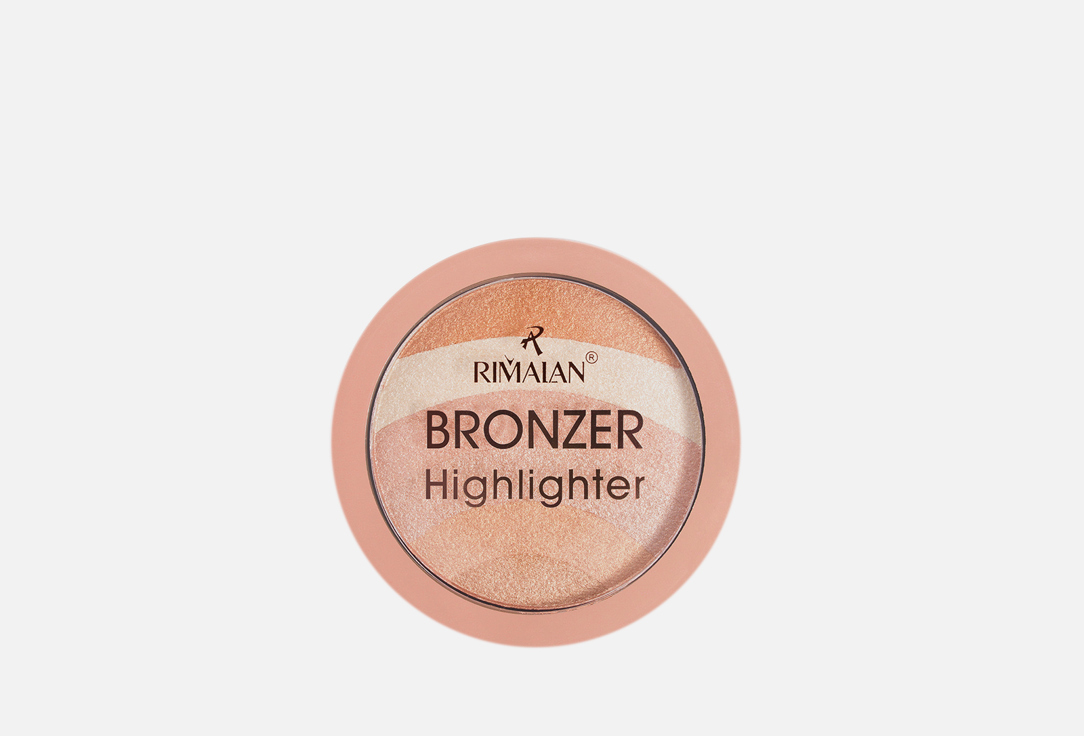 Хайлайтер для лица Rimalan Rainbow 03 бронзовый, розовый жемчуг, бежевый