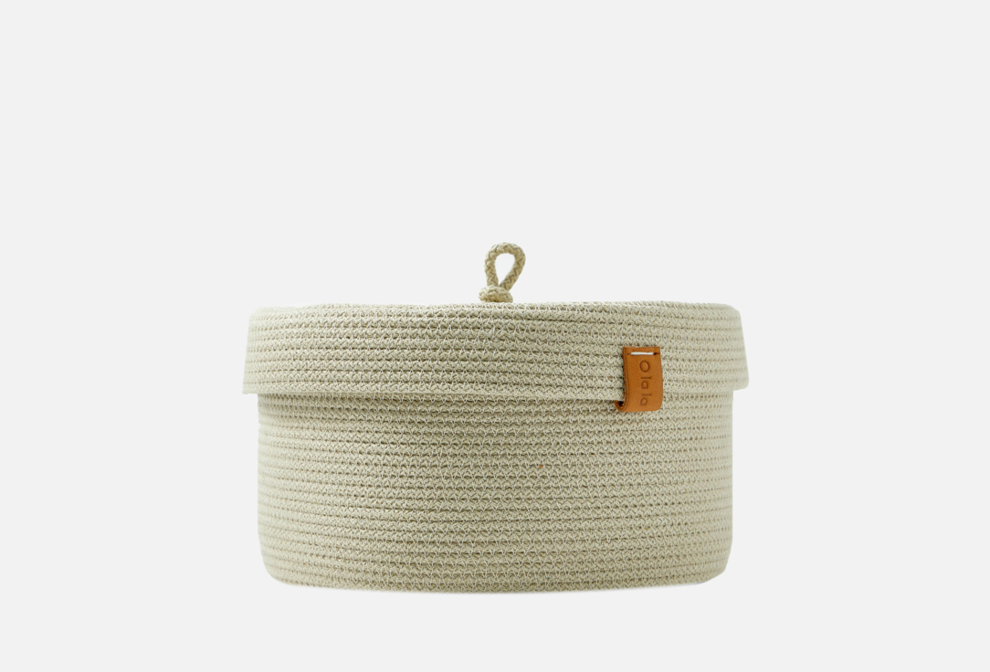 

Корзина для хранения с крышкой OLALA HOME, Бежевый, Шалфей, 22х12 1 шт