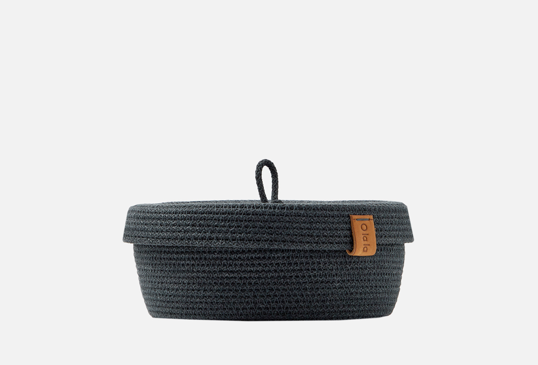 

Корзина для хранения с крышкой OLALA HOME, Серый, Графит 18х8 1 шт