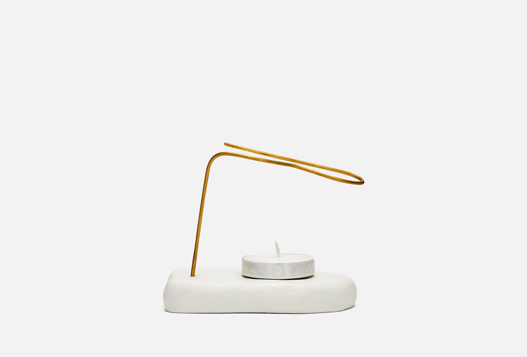 Изображение товара Подставка для Пало Санто TULUM белая с чайной свечей для длительного тления