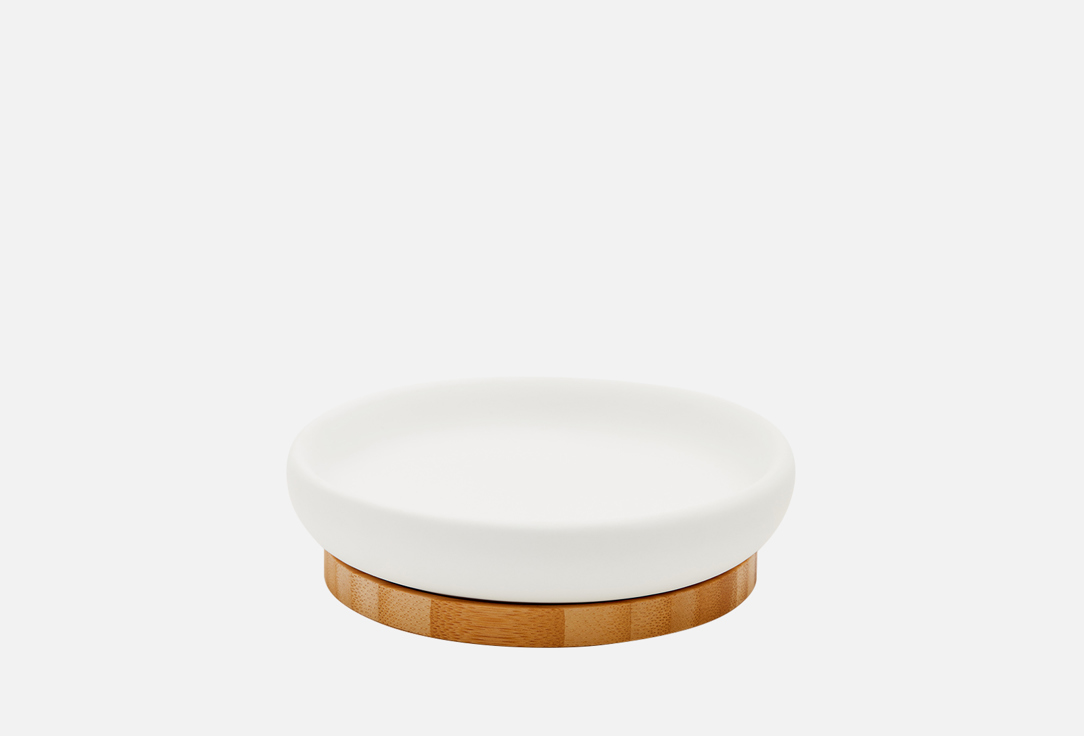 Изображение товара Мыльница Ridder Fancy белая из керамики и бамбука