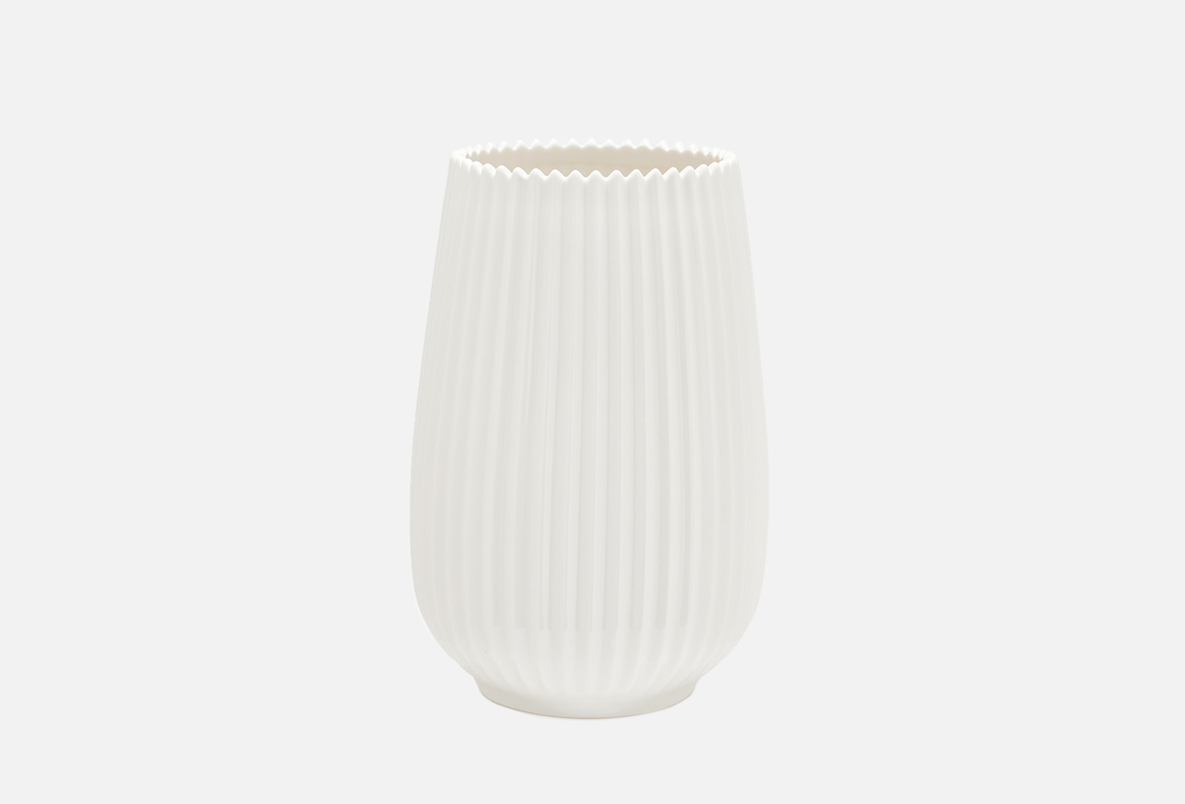 Ваза TKANO Edge белая 1 шт ваза 20см пластик прозрачный