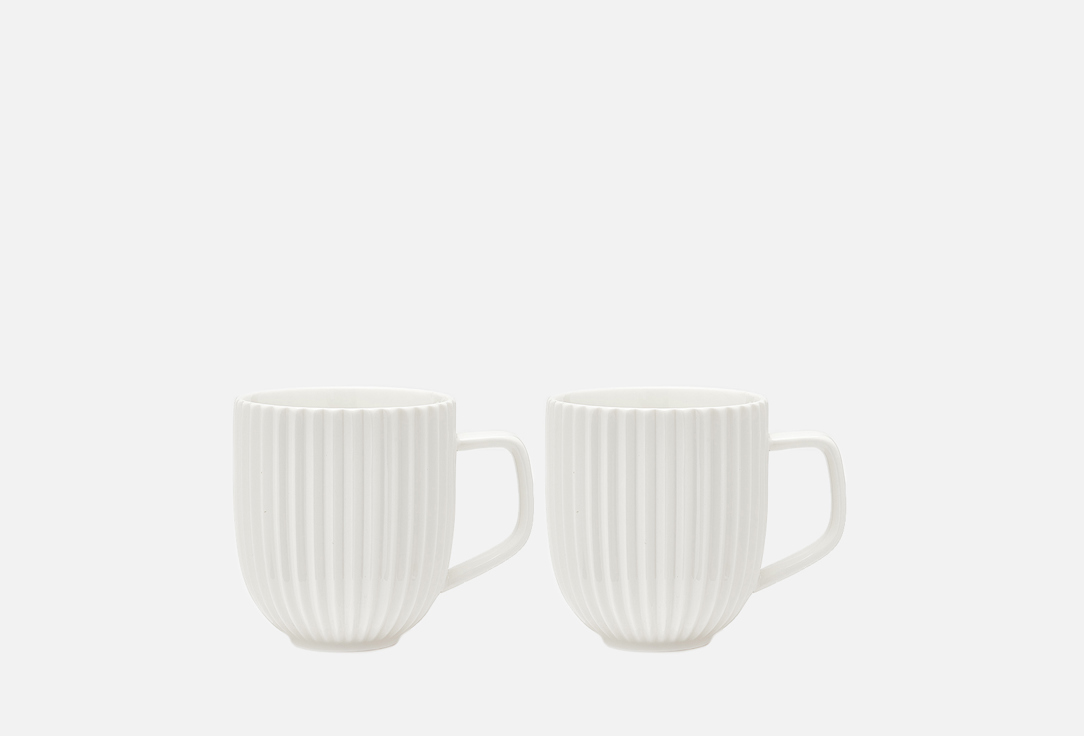 Изображение товара Набор из 2 фарфоровых кружек белого цвета объем 400 мл серия Edge