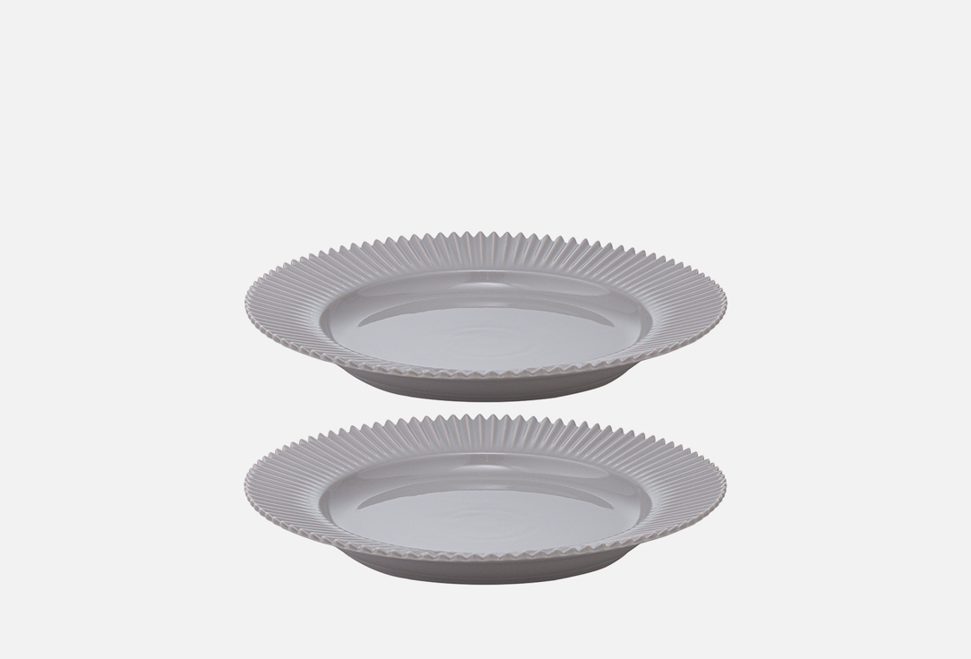 Набор тарелок TKANO Edge темно-серые 2 шт набор тарелок tkano essential белый 2 шт