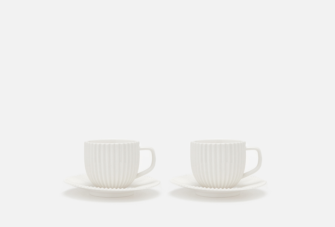 Чайная пара TKANO Edge белая 2 шт набор чайных пар repast классика 6 пар 200 мл