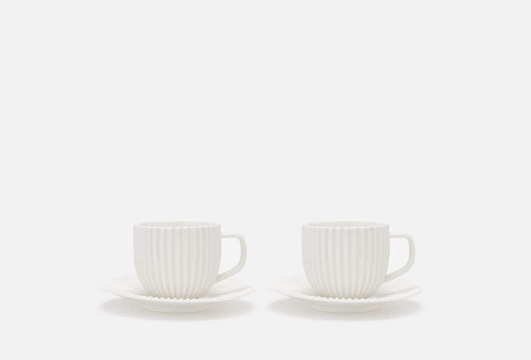 Чайная пара TKANO Edge белая 2 шт набор чайных пар blue sky 220 мл 12 пр 539506 2230 tunisie porcelaine